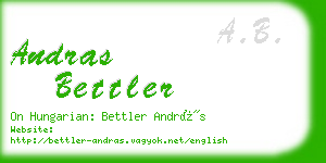 andras bettler business card